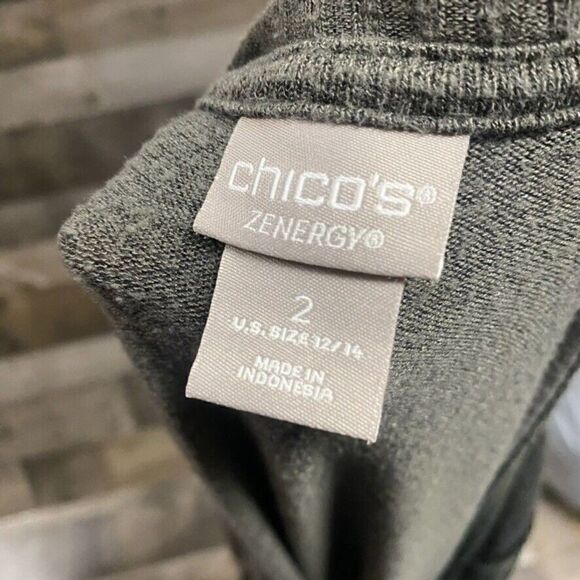 Chicos Zenergy Sweater Size 2 Womens 12/14 US Gray Long Sleeve - Picture 5 of 7